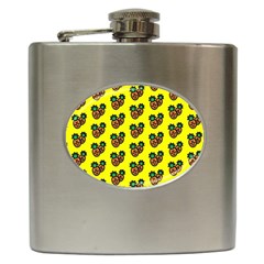 Yellow Background Pineapples Hip Flask (6 Oz) by ConteMonfrey