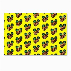 Yellow Background Pineapples Postcards 5  X 7  (pkg Of 10)