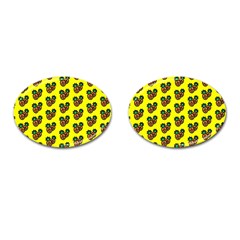 Yellow Background Pineapples Cufflinks (oval) by ConteMonfrey