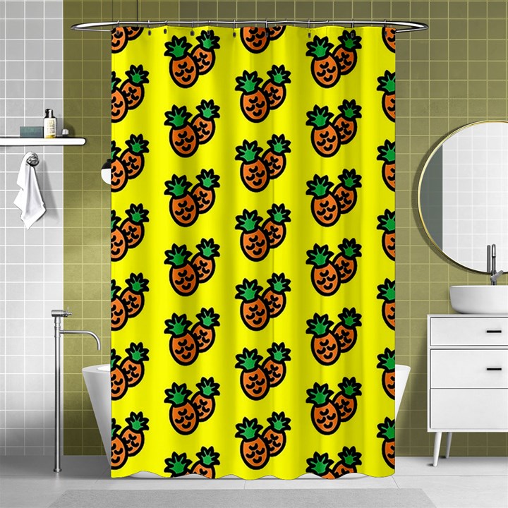 Yellow Background Pineapples Shower Curtain 48  x 72  (Small) 