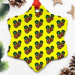 Yellow Background Pineapples Ornament (snowflake)