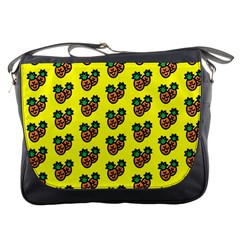 Yellow Background Pineapples Messenger Bag by ConteMonfrey