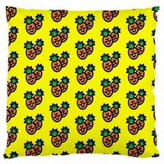 Yellow Background Pineapples Large Cushion Case (one Side) by ConteMonfrey