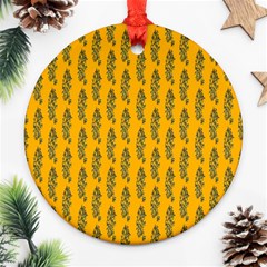 Yellow Lemon Branches Garda Ornament (round) by ConteMonfrey