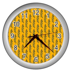 Yellow Lemon Branches Garda Wall Clock (silver) by ConteMonfrey