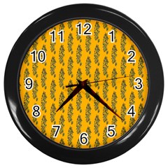 Yellow Lemon Branches Garda Wall Clock (black) by ConteMonfrey