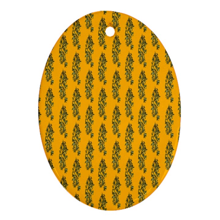 Yellow Lemon Branches Garda Oval Ornament (Two Sides)