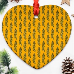 Yellow Lemon Branches Garda Heart Ornament (two Sides)