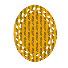 Yellow Lemon Branches Garda Oval Filigree Ornament (two Sides) by ConteMonfrey