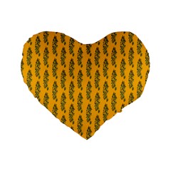 Yellow Lemon Branches Garda Standard 16  Premium Heart Shape Cushions by ConteMonfrey