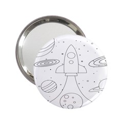 Going To Space - Cute Starship Doodle  2 25  Handbag Mirrors by ConteMonfrey