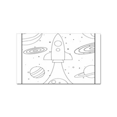 Going To Space - Cute Starship Doodle  Sticker (rectangular) by ConteMonfrey