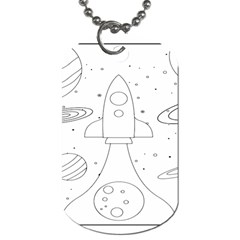 Going To Space - Cute Starship Doodle  Dog Tag (two Sides) by ConteMonfrey