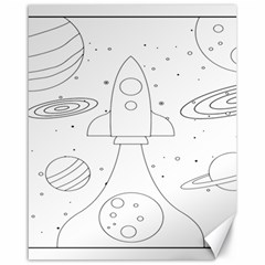 Going To Space - Cute Starship Doodle  Canvas 16  X 20  by ConteMonfrey