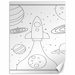 Going To Space - Cute Starship Doodle  Canvas 18  X 24  by ConteMonfrey