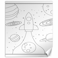 Going To Space - Cute Starship Doodle  Canvas 20  X 24  by ConteMonfrey