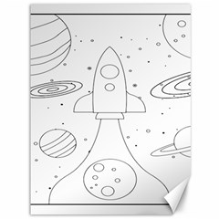 Going To Space - Cute Starship Doodle  Canvas 36  X 48  by ConteMonfrey