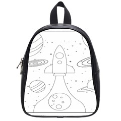 Going To Space - Cute Starship Doodle  School Bag (small) by ConteMonfrey