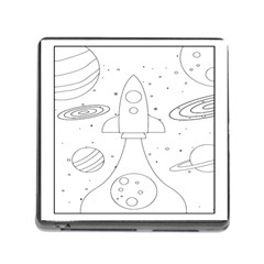 Going To Space - Cute Starship Doodle  Memory Card Reader (square 5 Slot) by ConteMonfrey