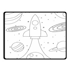 Going To Space - Cute Starship Doodle  Fleece Blanket (small) by ConteMonfrey