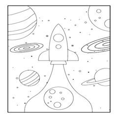 Going To Space - Cute Starship Doodle  Play Mat (square) by ConteMonfrey