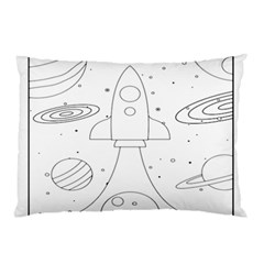 Going To Space - Cute Starship Doodle  Pillow Case (two Sides) by ConteMonfrey