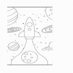 Going To Space - Cute Starship Doodle  Large Garden Flag (two Sides) by ConteMonfrey