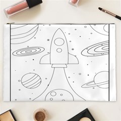 Going To Space - Cute Starship Doodle  Cosmetic Bag (xxl) by ConteMonfrey