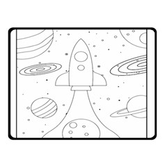 Going To Space - Cute Starship Doodle  Double Sided Fleece Blanket (small)  by ConteMonfrey