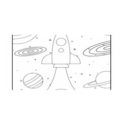 Going To Space - Cute Starship Doodle  Satin Wrap 35  X 70  by ConteMonfrey