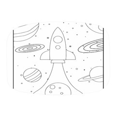 Going To Space - Cute Starship Doodle  Mini Square Pill Box by ConteMonfrey