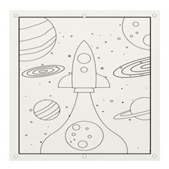 Going To Space - Cute Starship Doodle  Banner And Sign 4  X 4  by ConteMonfrey