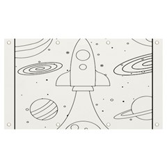 Going To Space - Cute Starship Doodle  Banner And Sign 7  X 4 