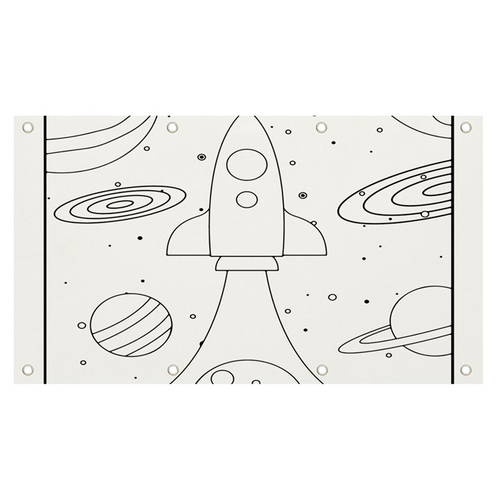 Going To Space - Cute Starship Doodle  Banner and Sign 7  x 4 