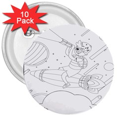 Little Boy Explorer 3  Buttons (10 Pack)  by ConteMonfrey