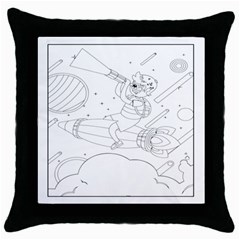 Little Boy Explorer Throw Pillow Case (black) by ConteMonfrey