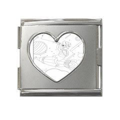 Little Boy Explorer Mega Link Heart Italian Charm (18mm) by ConteMonfrey