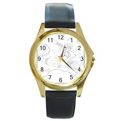 Little Boy Explorer Round Gold Metal Watch by ConteMonfrey