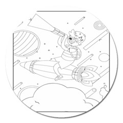 Little Boy Explorer Magnet 5  (round) by ConteMonfrey