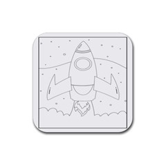 Starship Doodle - Space Elements Rubber Coaster (square) by ConteMonfrey