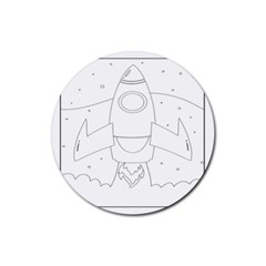 Starship Doodle - Space Elements Rubber Coaster (round) by ConteMonfrey