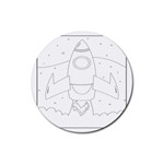 Starship Doodle - Space Elements Rubber Round Coaster (4 pack) Front