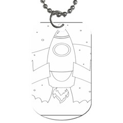 Starship Doodle - Space Elements Dog Tag (two Sides) by ConteMonfrey