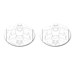 Starship Doodle - Space Elements Cufflinks (oval) by ConteMonfrey