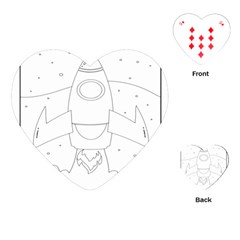 Starship Doodle - Space Elements Playing Cards Single Design (heart) by ConteMonfrey