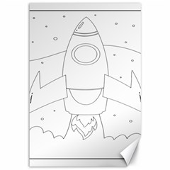 Starship Doodle - Space Elements Canvas 12  X 18  by ConteMonfrey