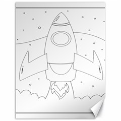 Starship Doodle - Space Elements Canvas 18  X 24  by ConteMonfrey