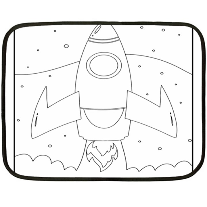 Starship Doodle - Space Elements Double Sided Fleece Blanket (Mini) 