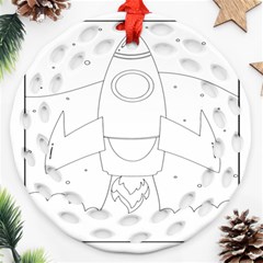 Starship Doodle - Space Elements Round Filigree Ornament (two Sides) by ConteMonfrey