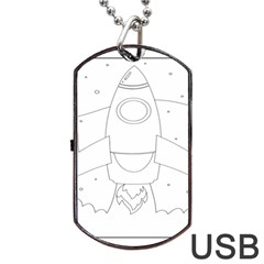 Starship Doodle - Space Elements Dog Tag Usb Flash (two Sides) by ConteMonfrey